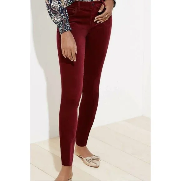 LOFT Pants Jumpsuits Loft Burgundy Velvet Pants Poshmark